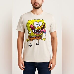 SpongeBob SquarePants Distorted Graphic Tee Men’s Size L